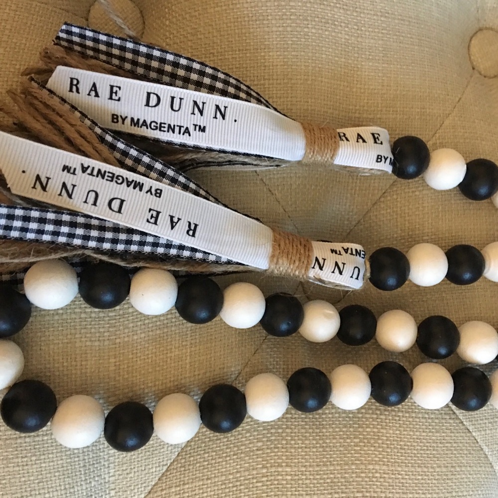 Buffalo Plaid Beaded Garland Rae Dunn Ribbon